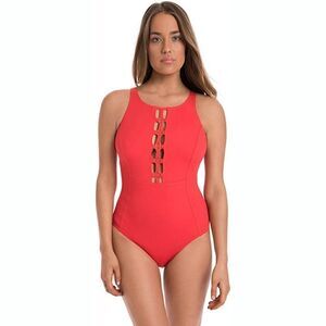 New! AMORESSA MIRACLESUIT Red Women's One-Piece Swimsuit Bathing Suit Red 14